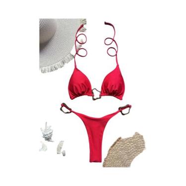 Imagem de Biquíni Micro Sexy Feminino Com Efeito Push up 2024, Roupa De Banho, M
