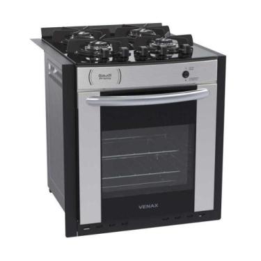 Imagem de Fogão A Gás De Embutir 4 Bocas Gaudi Prisma Vitreo Bl Inox Bivolt - Ve
