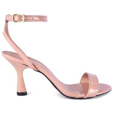 Imagem de Sandália Feminina Aberta Salto Fino Ampulheta Medio 8cm Sandalia Tira 