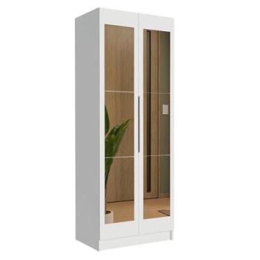 Imagem de Guarda-roupa Modulado 2 Portas Com Espelho 2 Gavetas 1 Cabideiro Branc