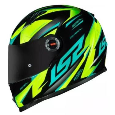 Imagem de Ls2 capacete ff358 draze, Black/yellow/green, 56/S