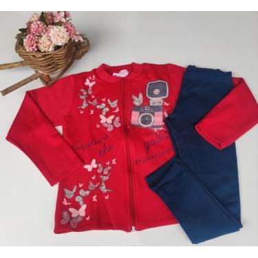 Imagem de Conjunto feminino inverno moletom infantil - Livy, Vermelho, 6