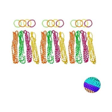 Imagem de Conjunto De Colar E Pulseira Neon Fluorescente Para Crianças, Charms L