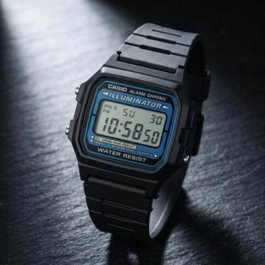Imagem de Relógio Casio F-105W-1ADF Digital Retrô Iluminação Azul Resistente à Á