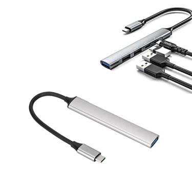 Imagem de Dpofirs Hub de laptop tipo C, USB 3.0 (5 Gbps) + 2 portas USB 2.0 + Tipo C (480 Mbps) 60 W de carregamento rápido PD para tablets, laptops e telefones