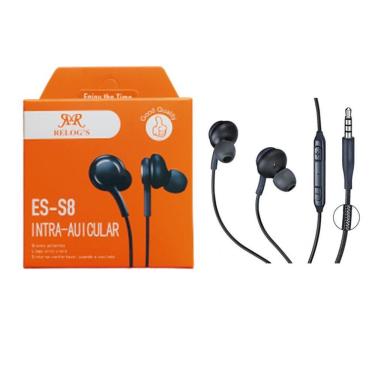 Imagem de Fone de Ouvido Com Microfone Stereo P2 Cabo em Tpu 1,2m ES-S8 Preto Relog`s