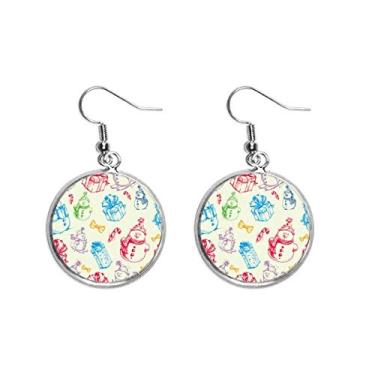 Imagem de Presente de boneco de neve de Natal, presente de festival, orelha, pendente, brincos de prata, joia feminina