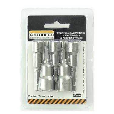 Imagem de Jogo 5 Peças Soquete Canhão Magnético Parafusadeira Starfer