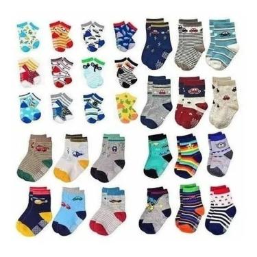 Imagem de Kit Meia Infantil Menino 12 Pares 8 a 12 Anos Coloridas
