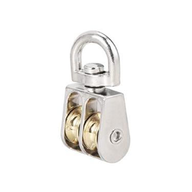 Imagem de 2 pcs levantando guindaste gancho gancho único bloco de polia pendurado roda de reboque 14mm duplo