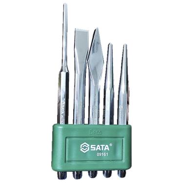 Imagem de Jogo Saca Pinos Talhadeira Punção Aço 05 Peças Sata St09161S