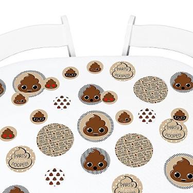 Imagem de Party 'Til You're Pooped - Confetes de círculo gigante com emoji de cocô - Decorações de festa - Confetes grandes com 27 unidades