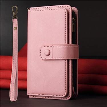 Imagem de Capa Carteira com Zíper Flip para Samsung Galaxy M12 A03 A13 A33 A53 5G para Galaxy M52 M 32 A23 A 12 A52s Capa de Couro, Rosa, Para M32 5G (SM, M326)
