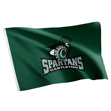 Imagem de Desert Cactus Castleton University Spartans NCAA 100% Poliéster Interno Externo 3 pés x 5 pés Bandeira
