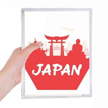 Imagem de Caderno de anotações do Japão com desenho de folhas soltas e diários recarregáveis