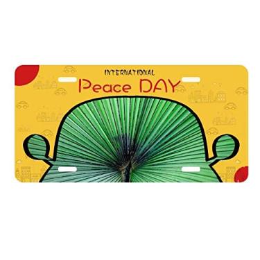 Imagem de DIYthinker Fotografia imagem de folhas frescas placa de licença natureza etiqueta decoração de carro dia da paz