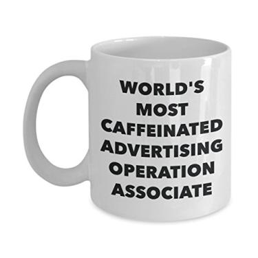Imagem de World's Most Caffeinated Advertising Operation Associate Caneca - Chá Divertido Cacau Chá Quente - Ideia de Presente Aniversário Natal Aniversário Mordaça