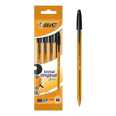 Imagem de BIC Caneta esferográfica fina cristal pacote com 4 canetas pretas