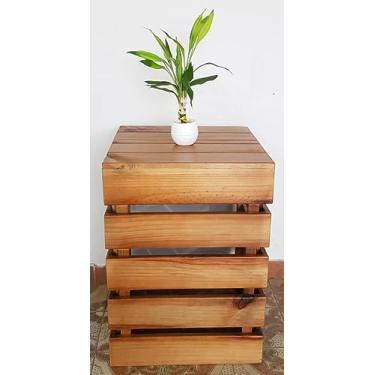 Imagem de Capa para botijão a gás de madeira maciça 45x45x70 Cor:Claro