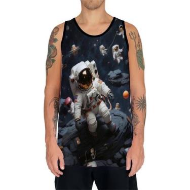 Imagem de Camiseta Regata Tshirt Estampa Astronauta Lua Galaxia Hd 2 - Enjoy Sho
