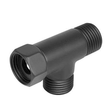 Imagem de NearMoon Válvula de desvio de 3 vias de latão sólido G1/2" - T de encaixe de mangueira, conector adaptador em forma de T para mangueira de válvula angular, braço de chuveiro de banho e torneira de pulverizador de bidê de vaso sanitário (preto fosco)