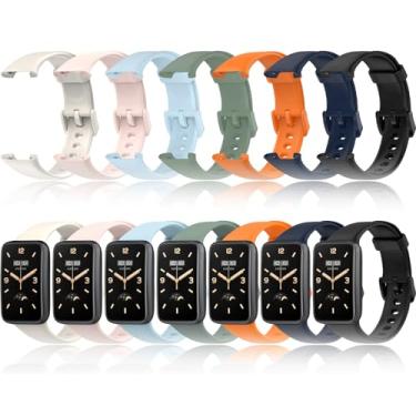 Imagem de Z.DuDuZAZA Pulseiras de silicone TPU de substituição compatíveis com Xiaomi Mi Band 7 Pro [pacote com 7] pulseiras ajustáveis e coloridas compatíveis com Xiaomi Smart Band 7 Pro (Pacote A)