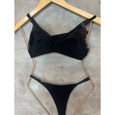 Imagem de Conjunto Sem bojo básico triângulo em renda, delicado trazendo um romantismo para peça
