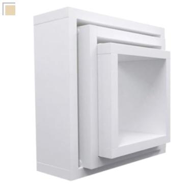 Imagem de Nicho para quarto de bebe decoração MDF quadrado prateleira (Branco)