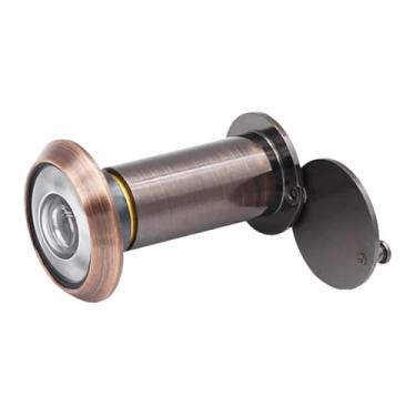 Imagem de Generic Visor de porta com cobertura de privacidade dormitório multifuncional doméstico grande angular olho mágico 220 graus para portas de fibra de vidro, 35 a 60 mm vermelho