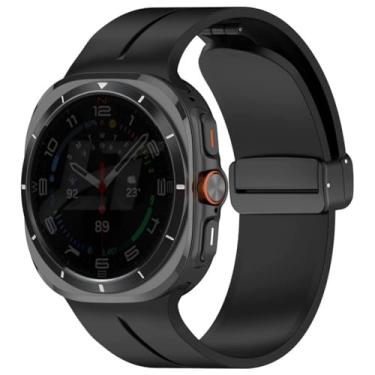 Imagem de Pulseira Silicone Fecho Magnetico LTimports, compativel com Galaxy Watch Ultra 47mm Sm-L705 e Sm-L705F (LT-Preto)