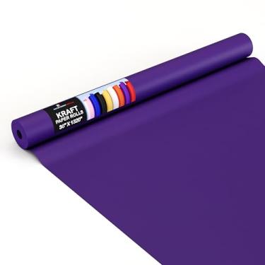 Imagem de Crown Display Rolo de papel kraft roxo 91,4 cm x 3,352 cm (110 pés) - Papel de embrulho colorido perfeito para envio, embalagem e suprimentos de artesanato