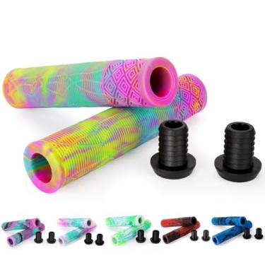 Imagem de Pegas de scooter - Punhos de guidão MTB para bicicleta de cores mistas | Pegas macias de 160 mm para scooter de dublê profissional, bicicletas BMX