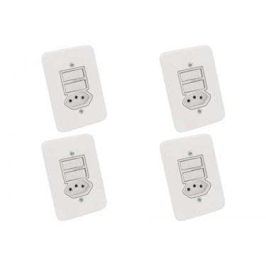 Imagem de Kit C/4 - Conjunto Radial Pollar 1901119 2Ss 1Tomada 10A