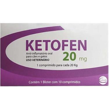 Imagem de Anti-Inflamatório Ceva Ketofen 20mg para Cães e Gatos 10comp