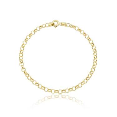 Imagem de Pulseira Feminina Elo Português 19cm Ouro 18k 750 Grossa - Thile Jóias