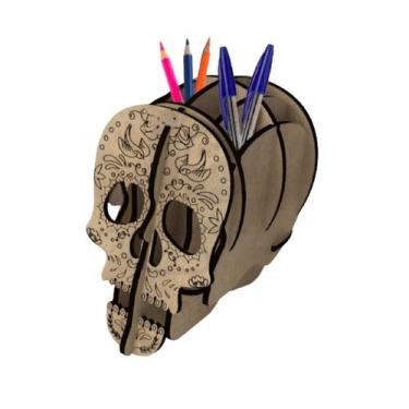 Imagem de Porta Canetas Caveira Mexicana - Persona Acrilicos
