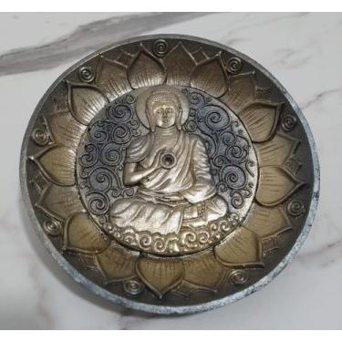 Imagem de incensário redondo buda em resina prosperidade dinheiro - acaryart, gr