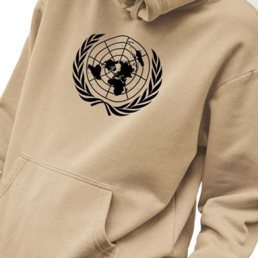 Imagem de Blusa Moletom Masculino Estampado ONU em Algodão Fio 30.1 Penteado - G