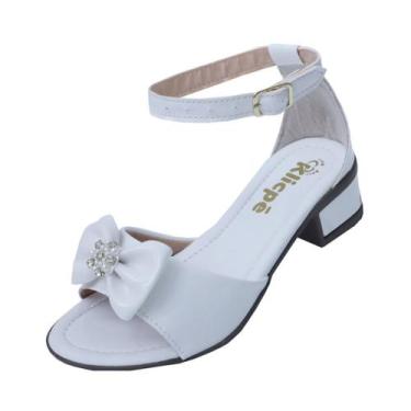 Imagem de Sandalia Infantil Menina  Salto Grosso Confortável  Brilho Laço Festa 