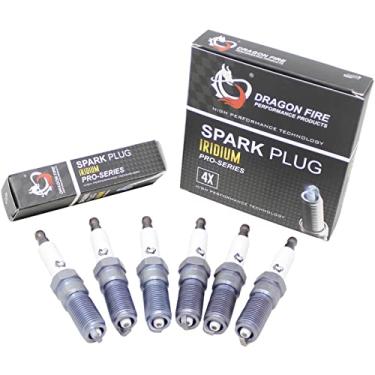 Imagem de DRAGON FIRE PERFORMANCE IRIDIUM Conjunto de velas de ignição compatível com Ford Flex Taurus Edge Explorer F150 Police Interceptor Lincoln Continental MKS MKT MKZ MKX 3.5L 3.7L V6 SP520 6509 LTR6IX-11