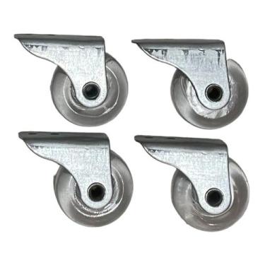 Imagem de Kit 4 Rodinha Fixa Móveis Mini Rodízio Roda Silicone Cristal - PB Plas