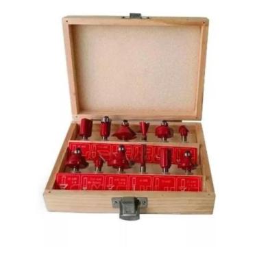 Imagem de Jogo De Fresas Para Tupia 8mm Com Maleta Kit 12 - fox tools
