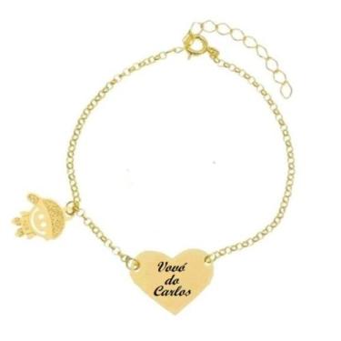 Imagem de Pulseira coração personalizado com pingente de filho(a) - Joias Danisa