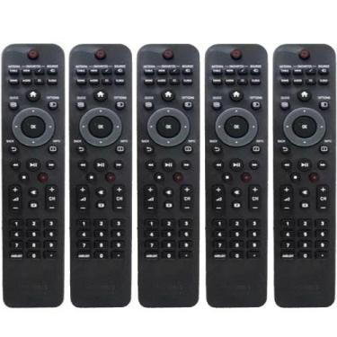 Imagem de Kit 5 Controle Para Tv Televisão Philips Lcd 5604 7445 - FBG