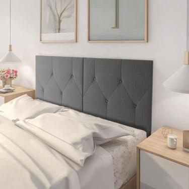 Imagem de Cabeceira com pés para cama box Berlin casal 1,40 Cinza - Pr Paineis