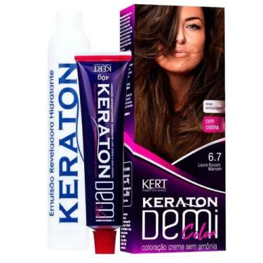 Imagem de Kit Coloração Semipermanente Demi Color 6.7 Louro Escuro Marrom - Kert
