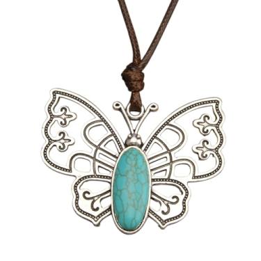 Imagem de GelConnie Colares de madeira para mulheres, colar de couro dourado, longo, boho em camadas, prata, hippie, gargantilha, joia boêmia para mulheres, Couro sintético, Sem Pedra Preciosa