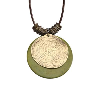 Imagem de Bjesinmo Colar de couro feminino longo boho pingente hippie colar boêmio corda de couro em camadas joias de madeira presentes, Couro sintético, Sem Pedra Preciosa