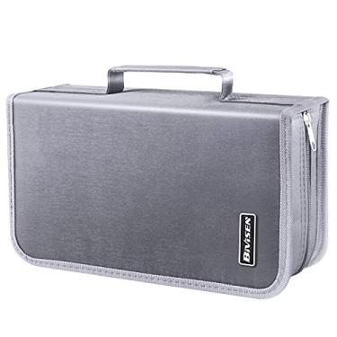 Imagem de Suporte para CD/DVD Bivisen, 128 Capacidade CD VCD Carteira de mídia, Armazenamento, Suporte, Livro, Organizador, Prata