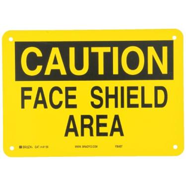 Imagem de Brady Placa de proteção ocular de alumínio 41150, 17,8 cm x 25,4 cm, Legend "Face Shield Area"